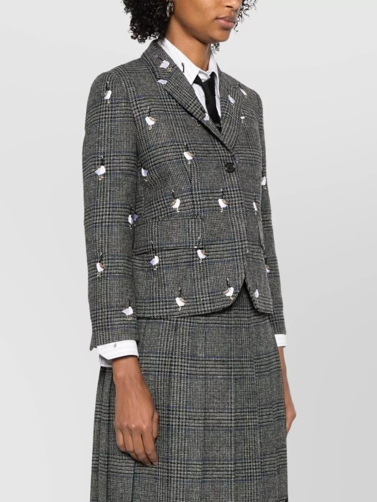 Thom Browne Prince Of Wales Hunting Tweed Coat