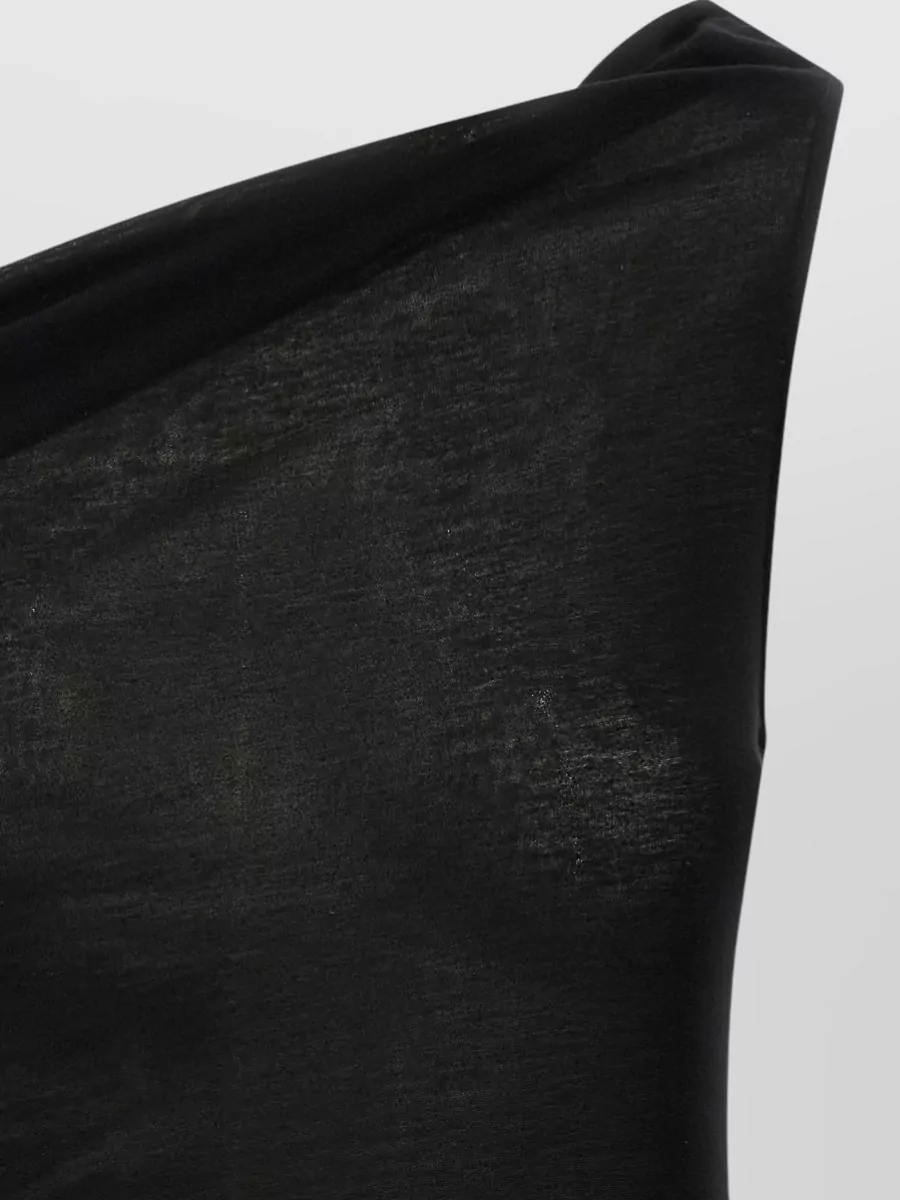 Rick Owens Athena Asymmetric Sheer One Shoulder Top