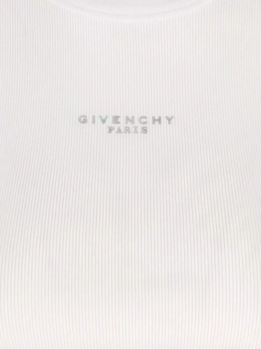 Givenchy Cotton Cropped Tank Top Paris Logo
