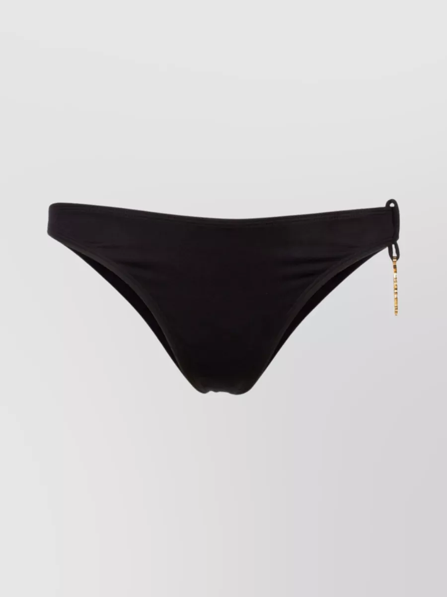 Shop Jacquemus Tied Low-rise Stretch Swimwear With Side Detail In Black