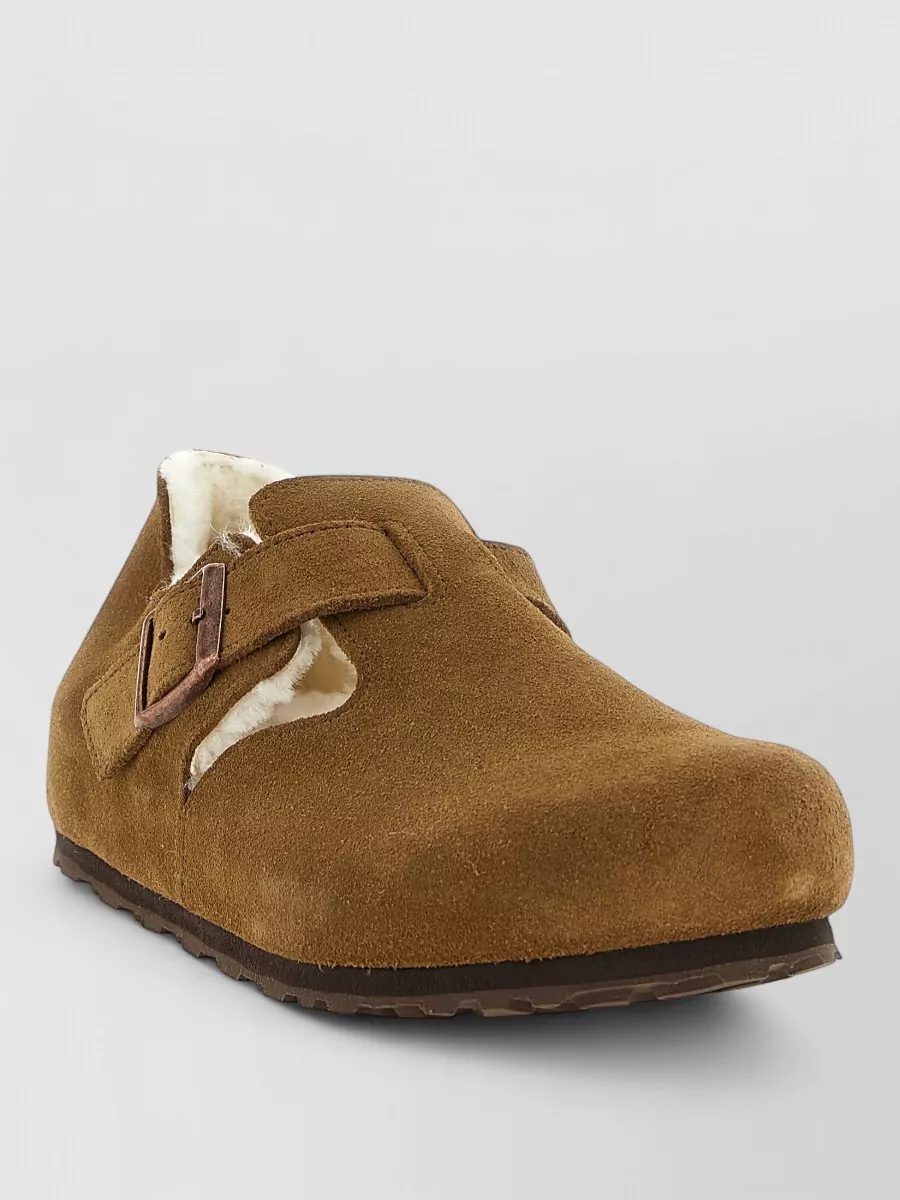 Birkenstock Suede Leather Shearling-Lined Slippers