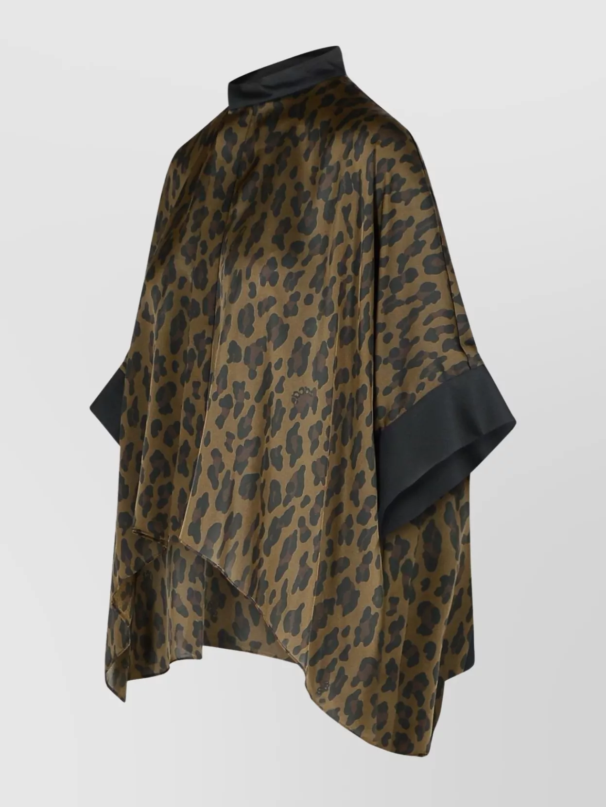 SACAI ASYMMETRIC HEM HOODED COAT WITH ANIMAL PRINT