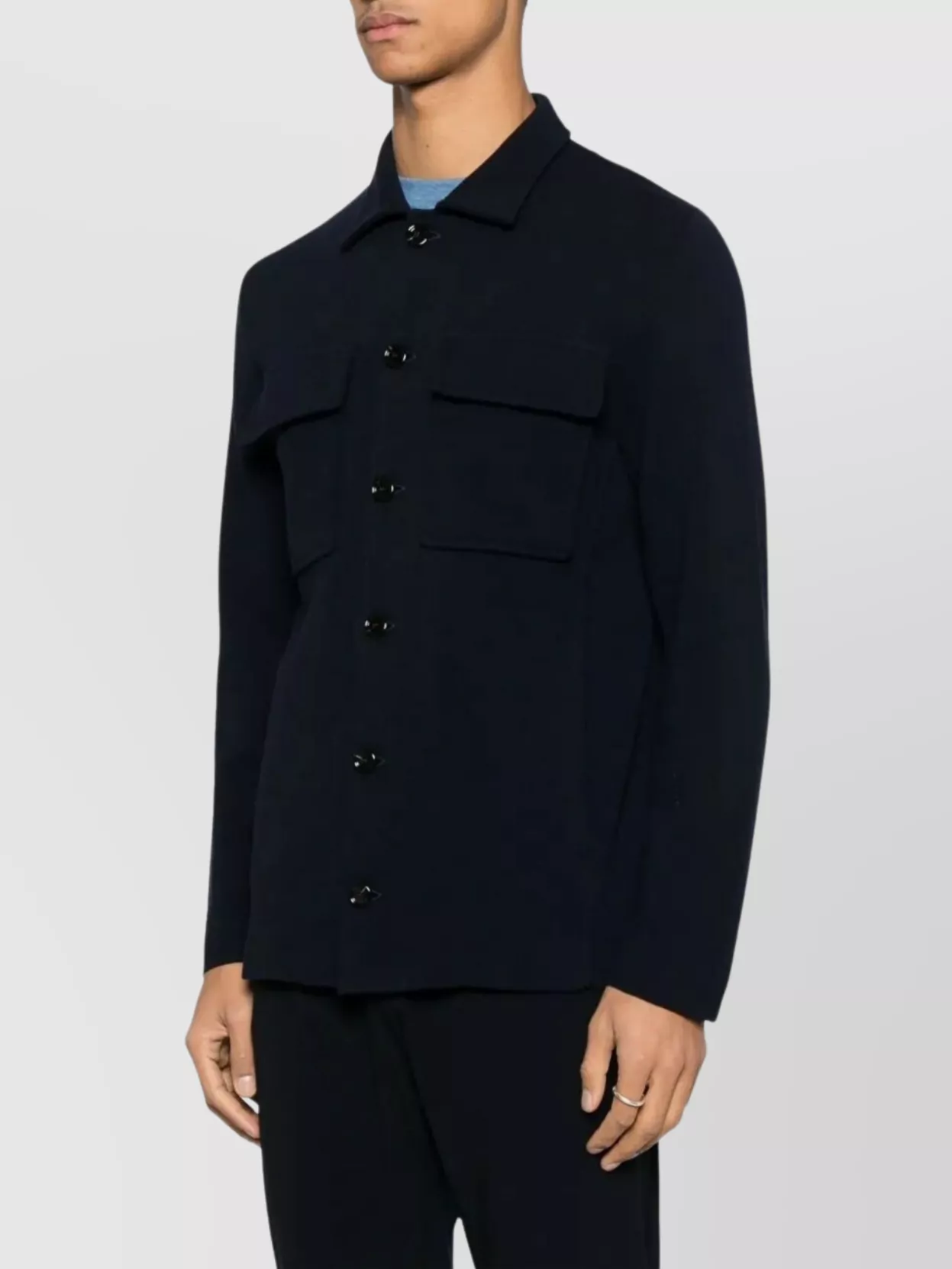 Lardini Collared Cotton Jacket With Multiple Pockets