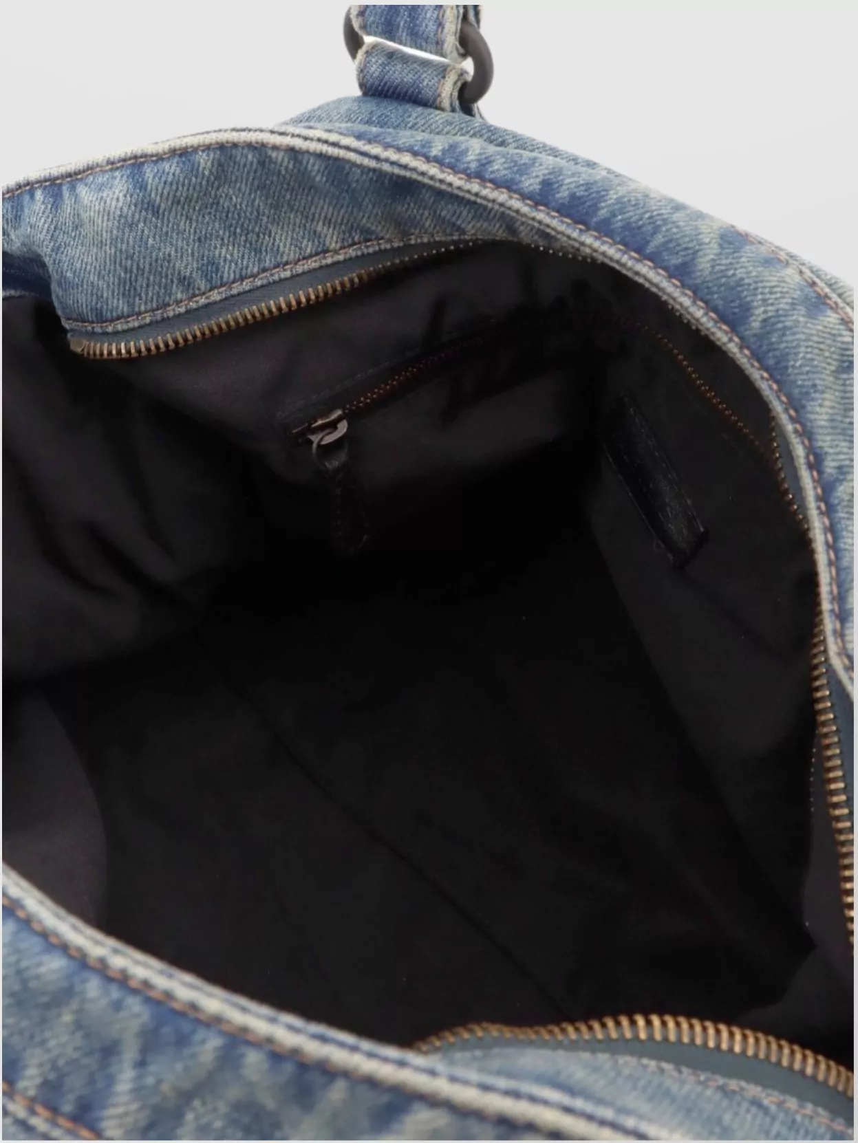 Balenciaga Medium Denim Shoulder Bag Featuring Studs