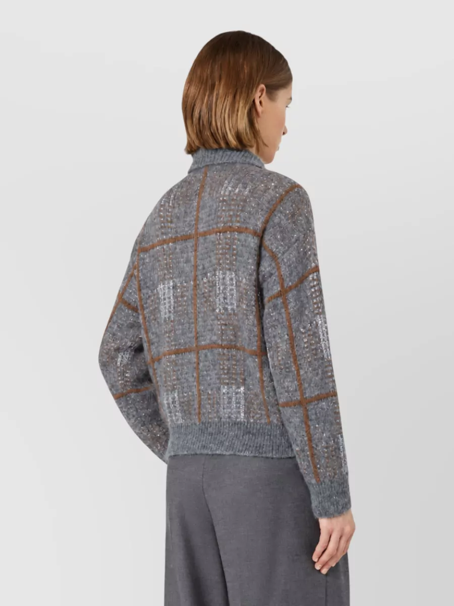 S Max Mara Cashmere Blend Ribbed Zip-Up Cardigan
