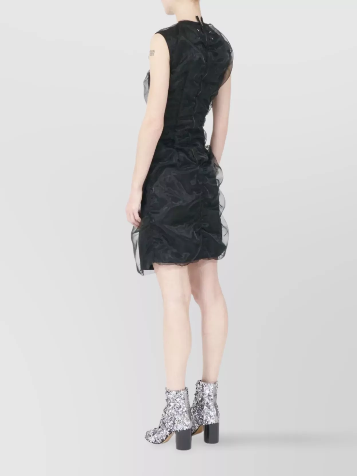 Maison Margiela Sleeveless Midi Dress Sheer Overlay