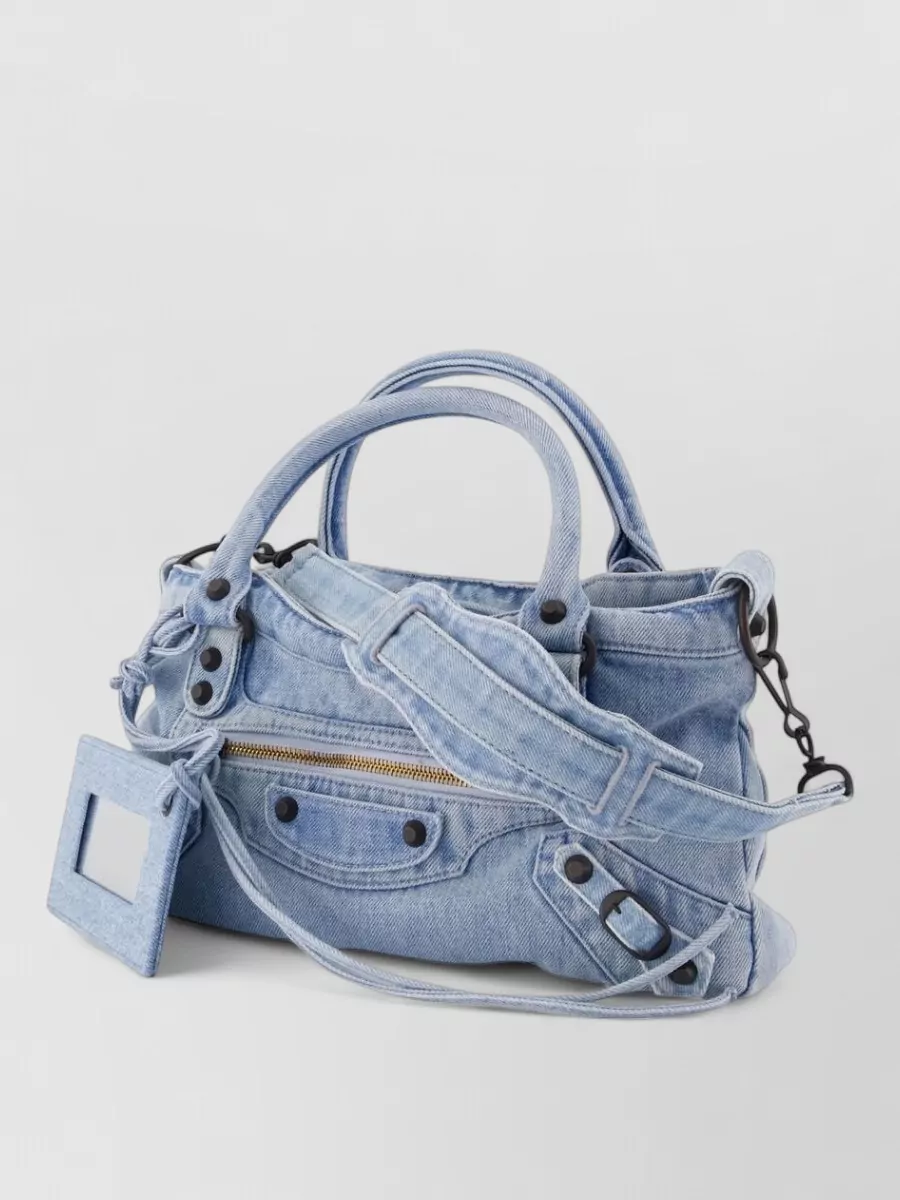 Balenciaga le city mini denim shoulder bag