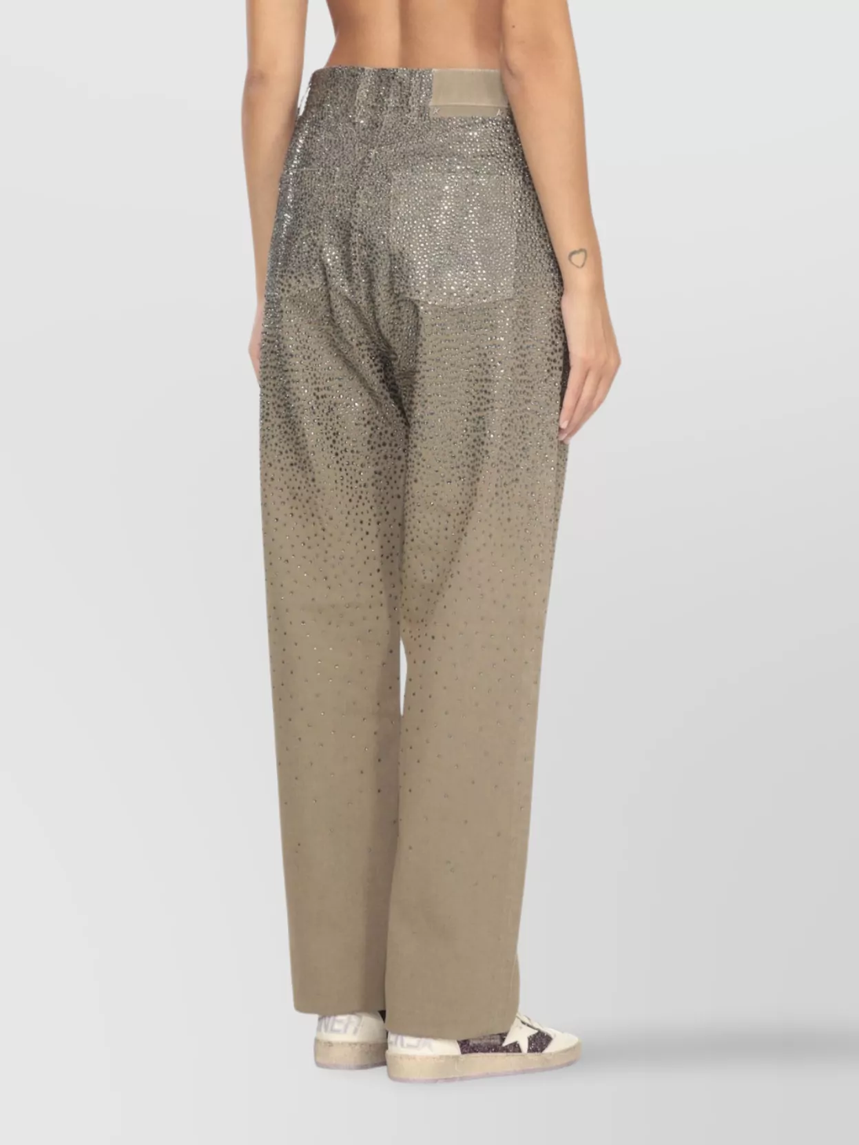 Golden Goose Strass Detailed Straight Leg Trousers
