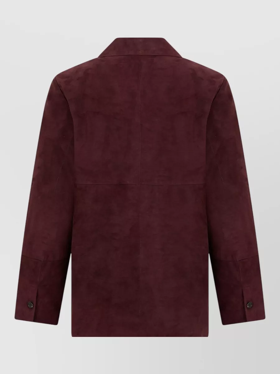 S Max Mara Leather Single Breasted Coat