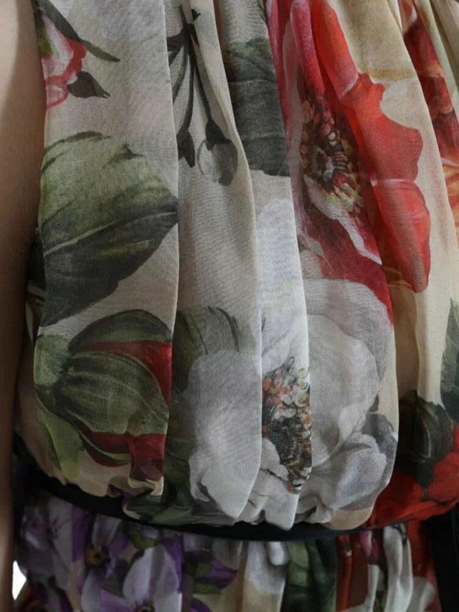 Dolce&Gabbana Silk Floral Sleeveless Knee-Length Dress