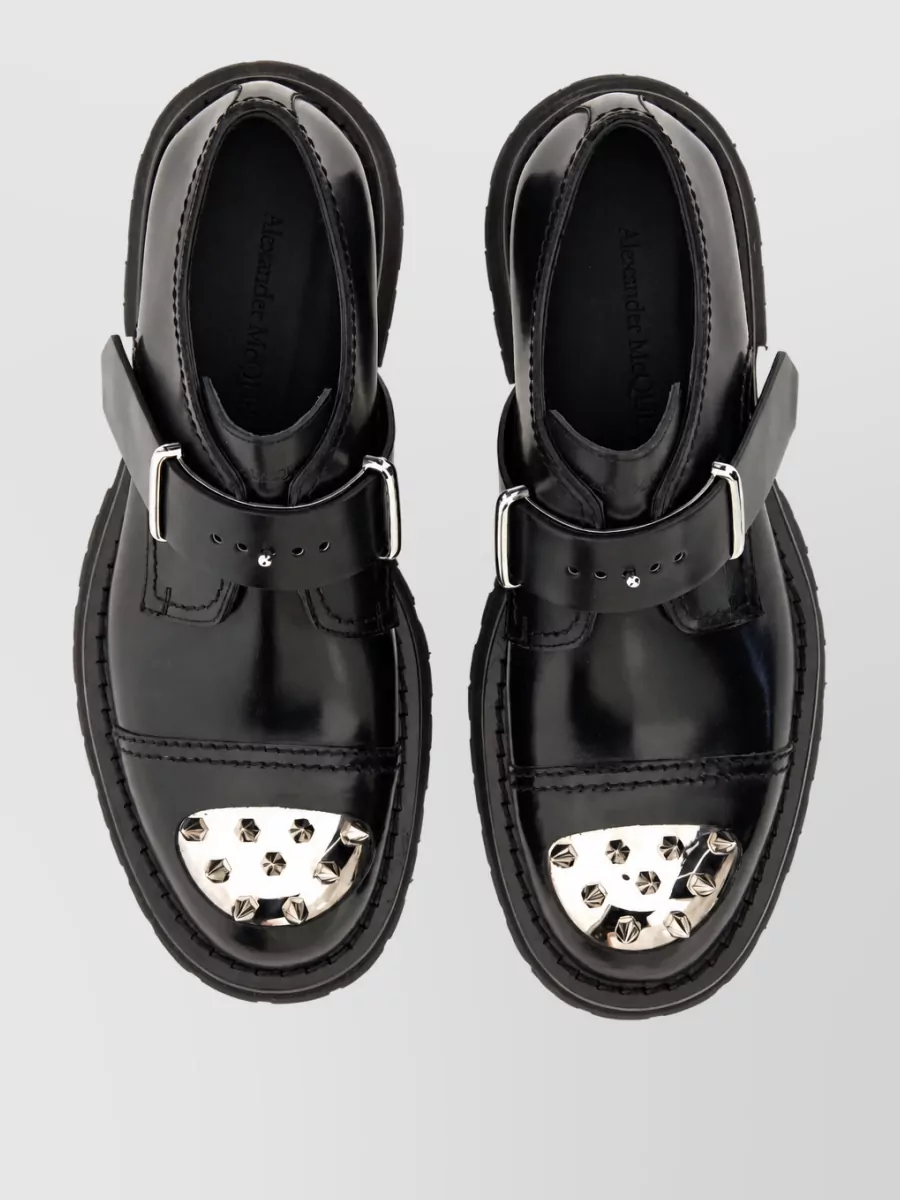 Alexander Mcqueen Studded Leather Monk Shoes