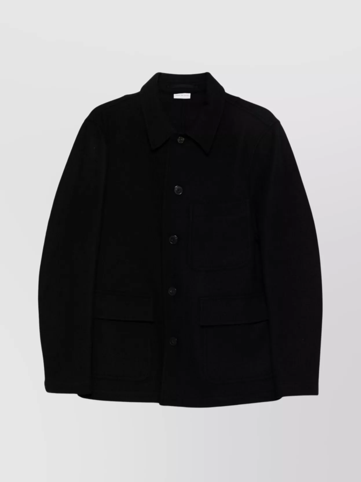 Dries Van Noten Tailored Blazer With Front Pockets And Long Sleeves In Black