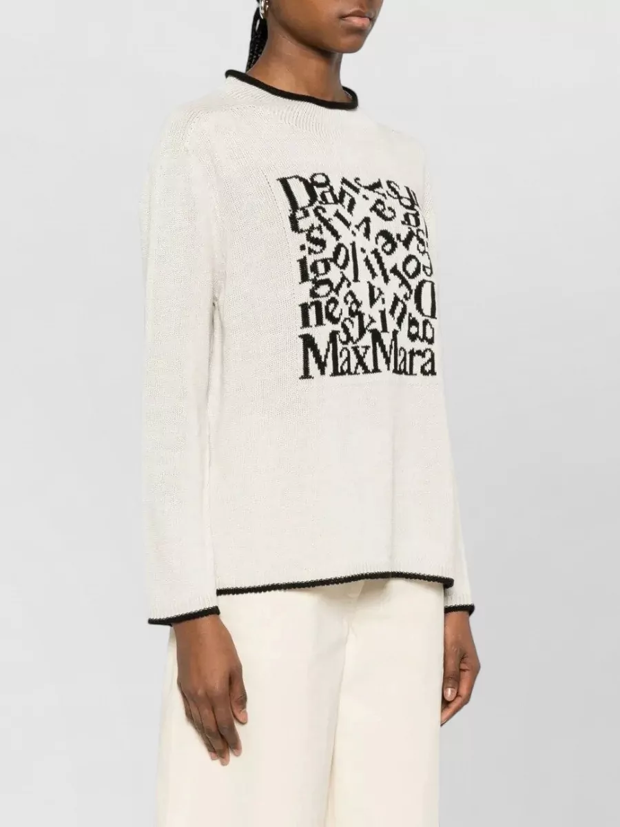 S Max Mara Linen Embroidered Sweatshirt