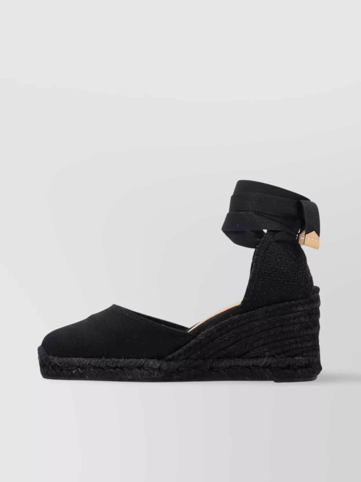 Castaner Cotton Lace-Up Wedge Espadrilles