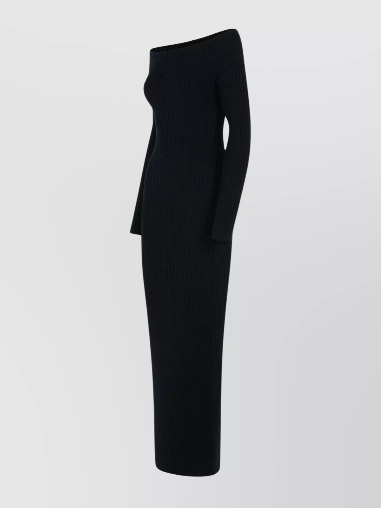 Max Mara Bodycon Off-shoulder Maxi Dress Wool Cachemire In Multi