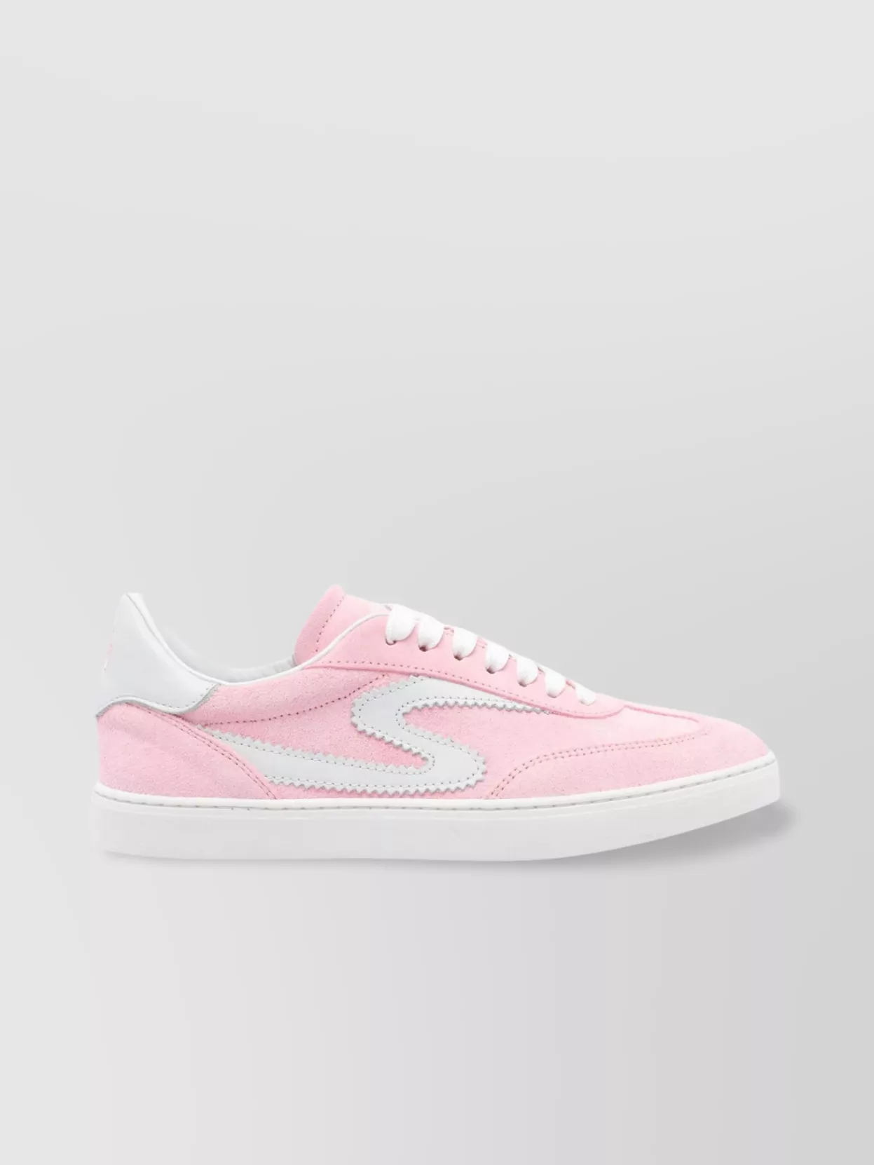 Stuart Weitzman Round Toe Suede Sneakers With Contrast Heel