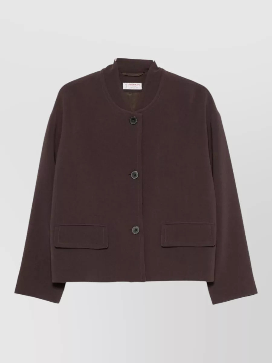 Alberto Biani single-breasted long-sleeve stand-collar coat
