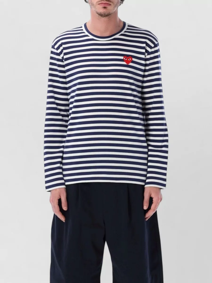 Comme Des Garçons Play Striped Long-Sleeve T-Shirt