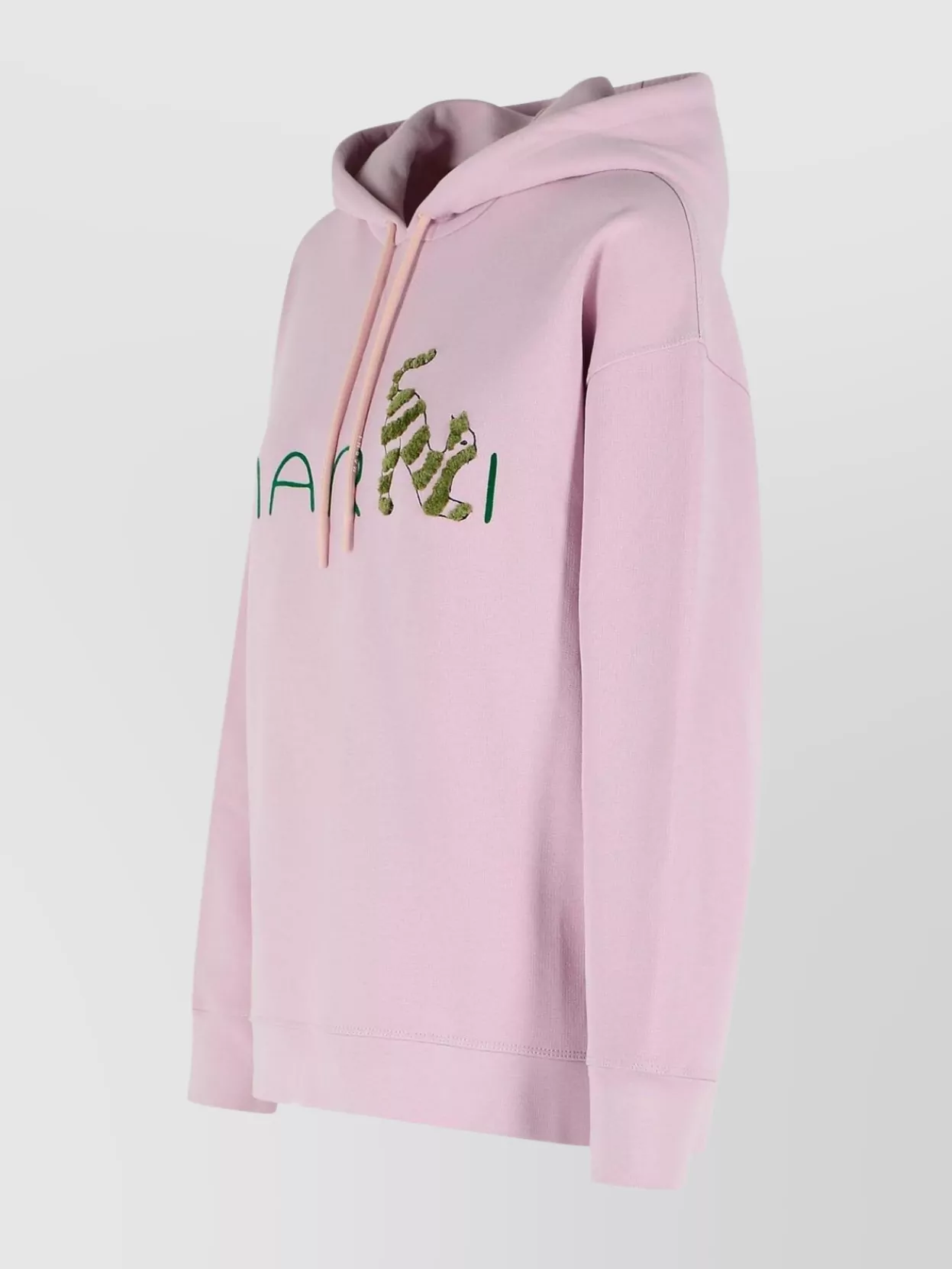 Marni Hooded Long Sleeve Cotton Sweatshirt In Pink
