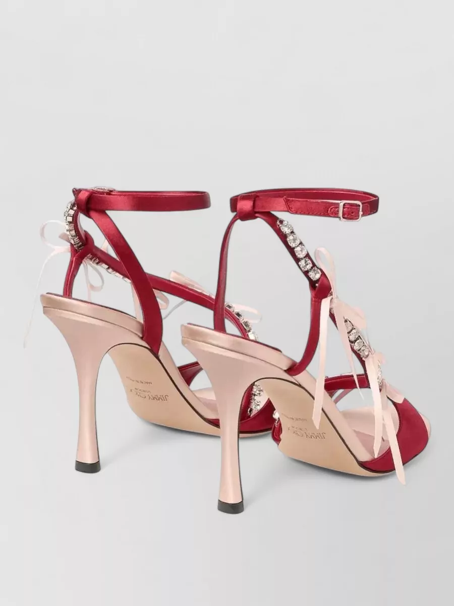 Jimmy Choo Leather Crystal-Embellished Ankle-Strap High-Heel Sandals