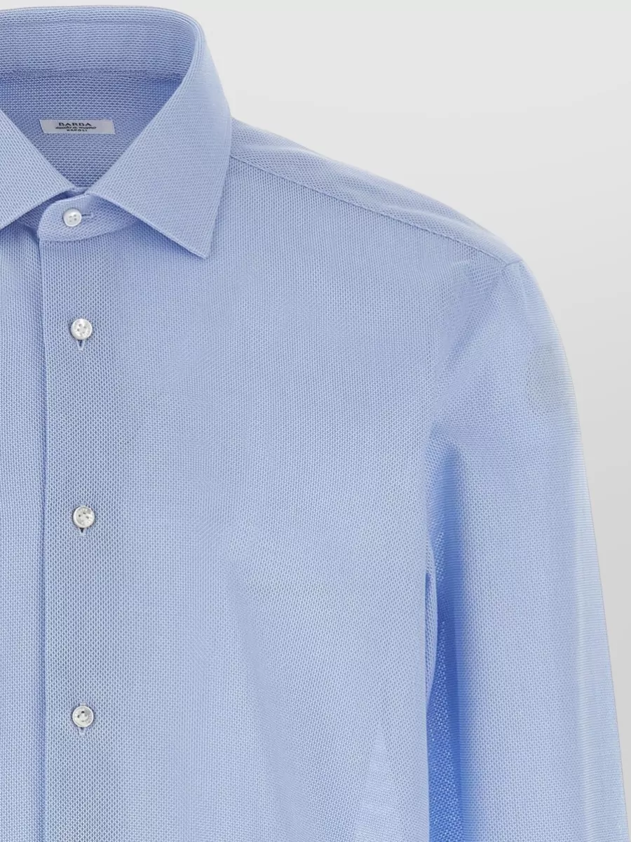Barba Honeycomb Cotton Shirt
