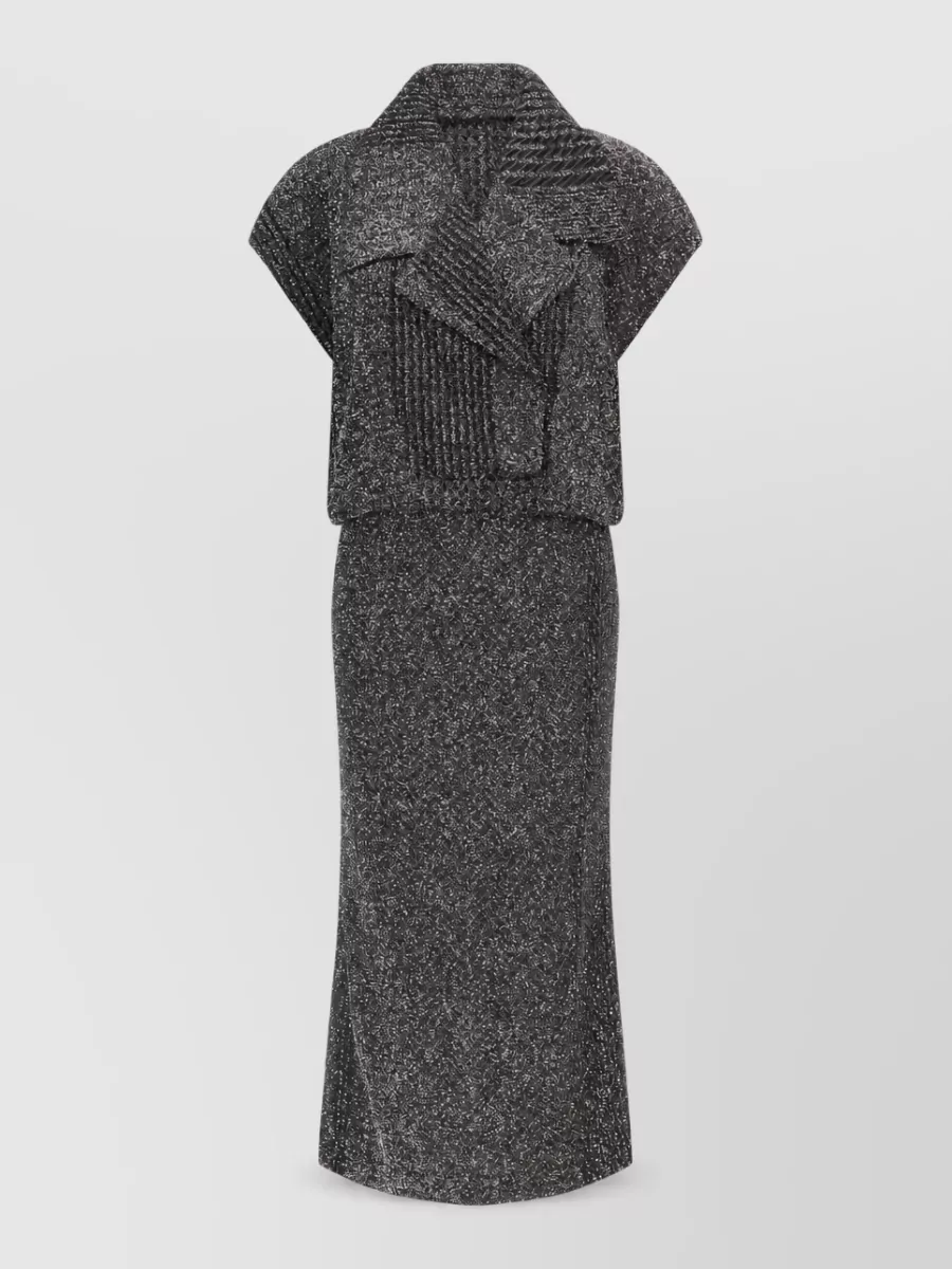 Missoni metallic zigzag knit midi dress