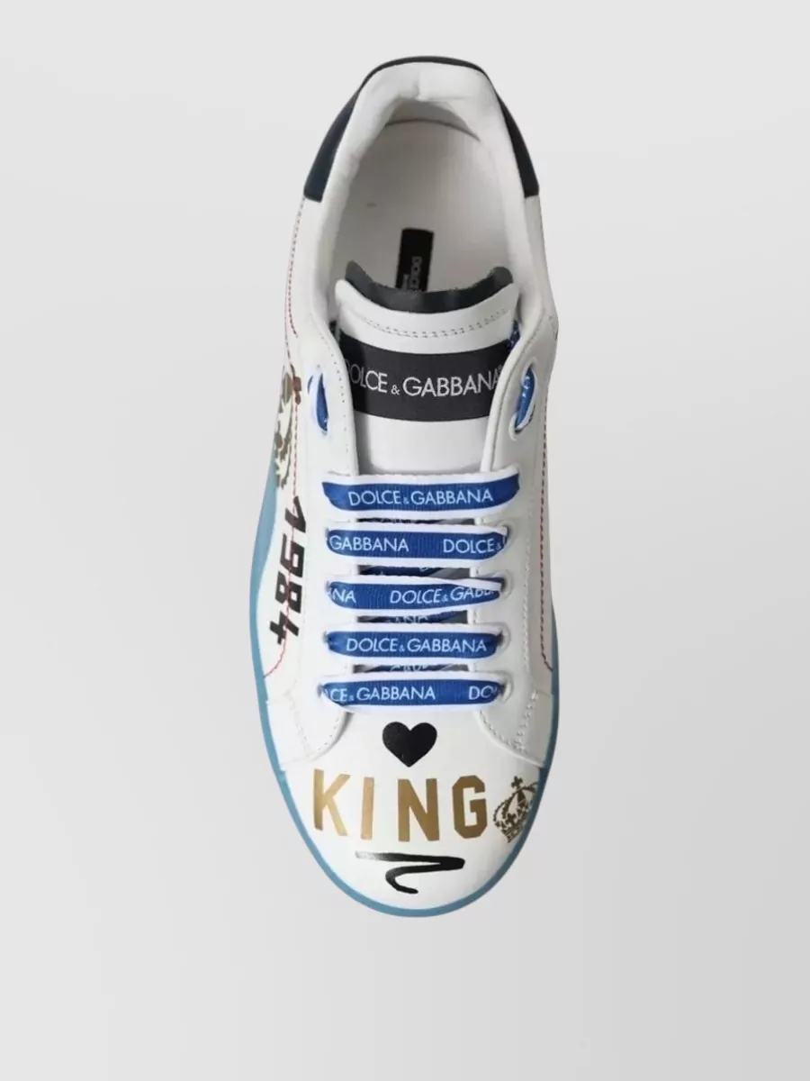 Dolce&Gabbana Leather Printed Sneakers