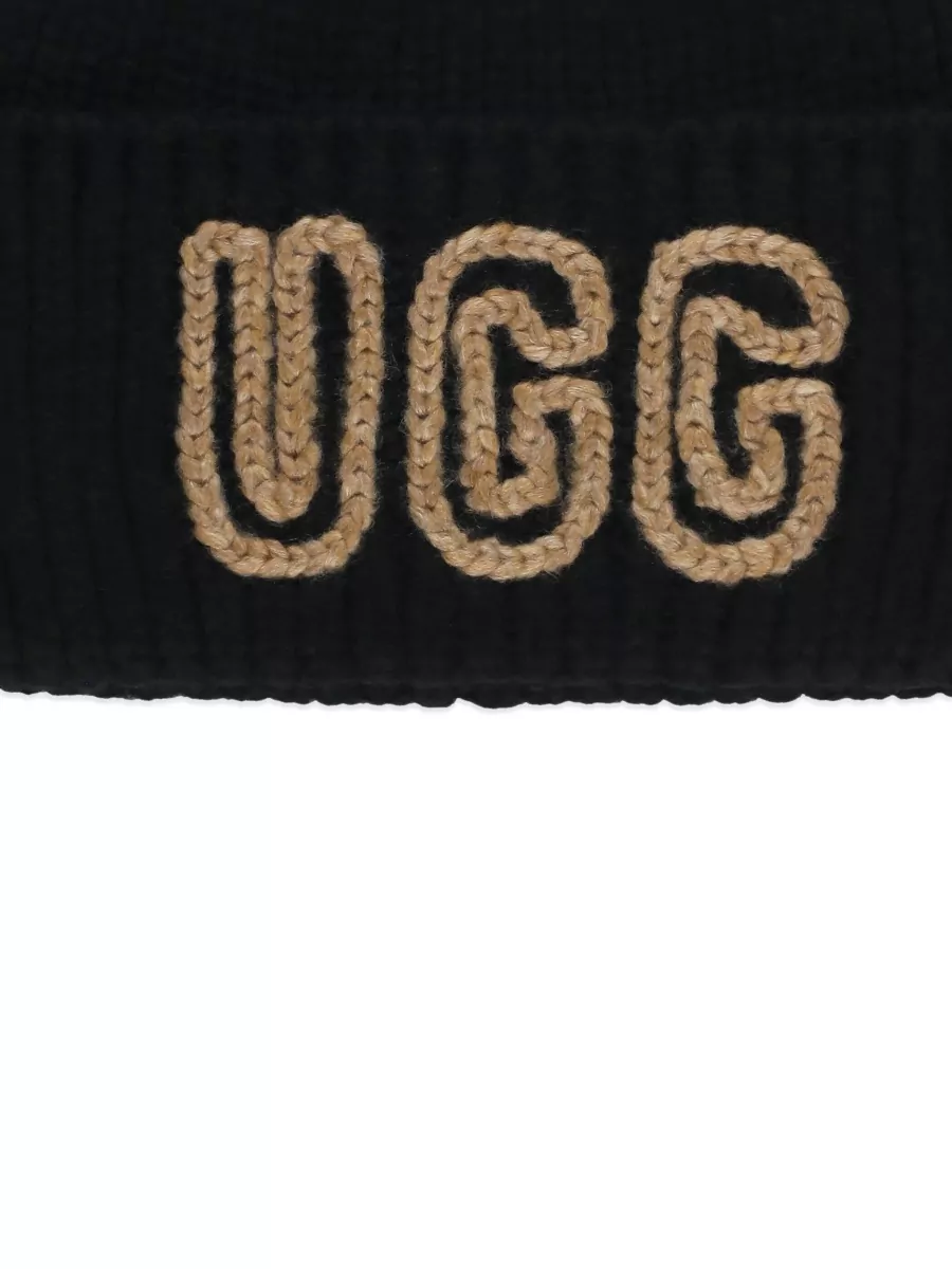 Ugg Wool Blend Beanie Hat Ribbed Cuff