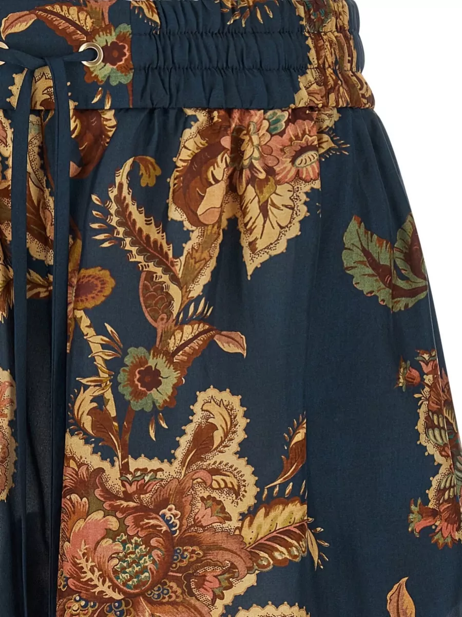 Zimmermann Silk High-Rise Wide-Leg Printed Shorts