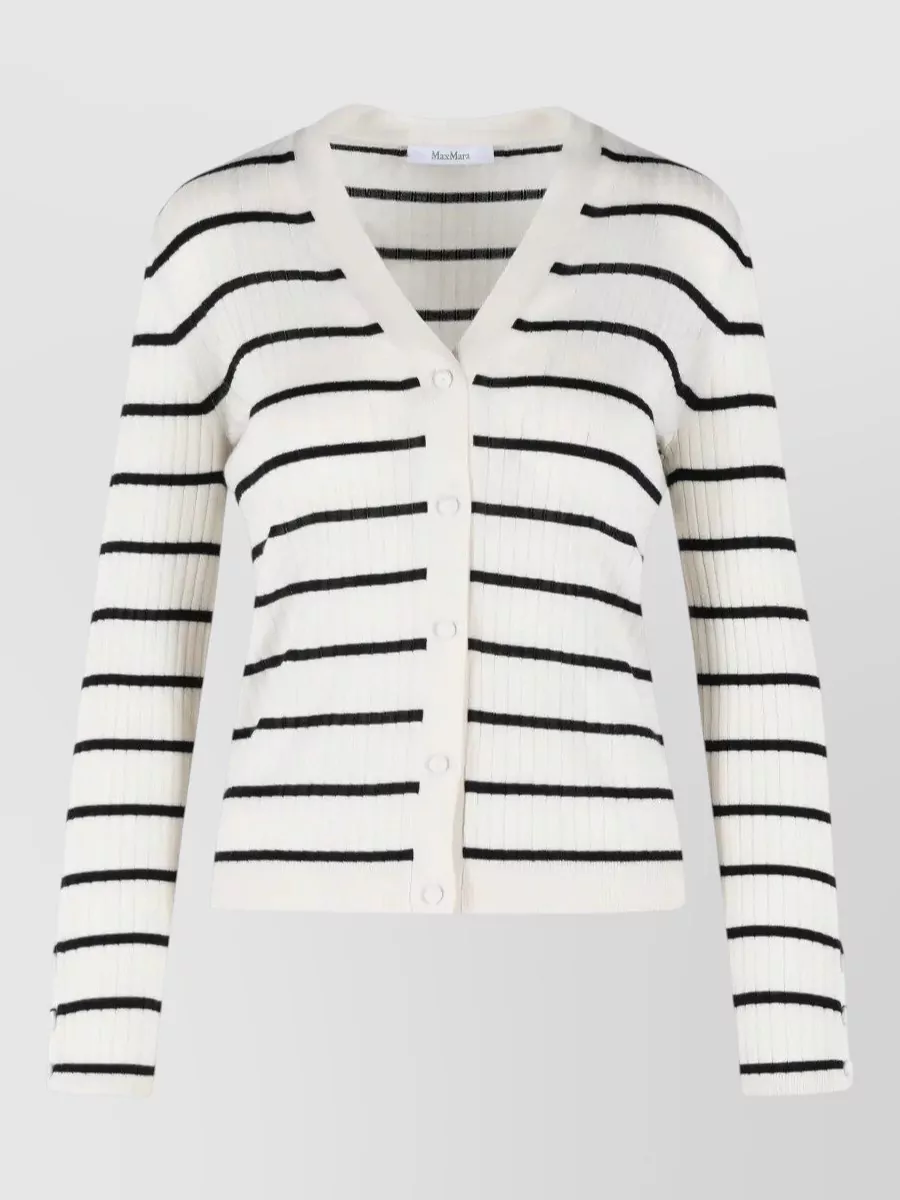 Max Mara cashmere silk slim-fit v-neck cardigan