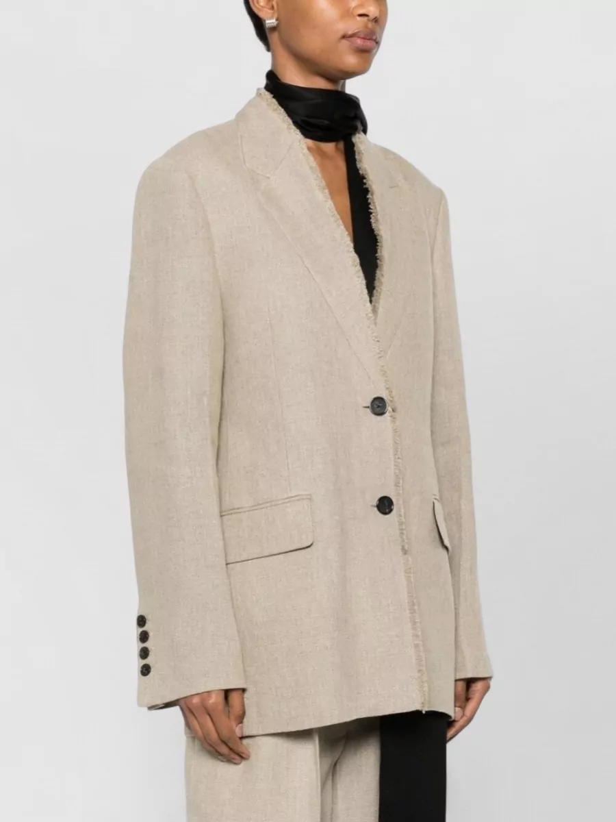 Totême Linen Textured Single-Breasted Suit Jacket