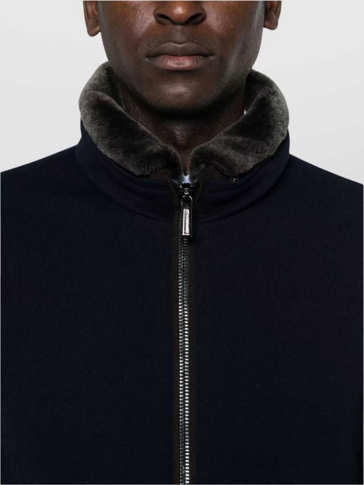 Moorer Bellati Zip Up Jacket With Detachable Collar