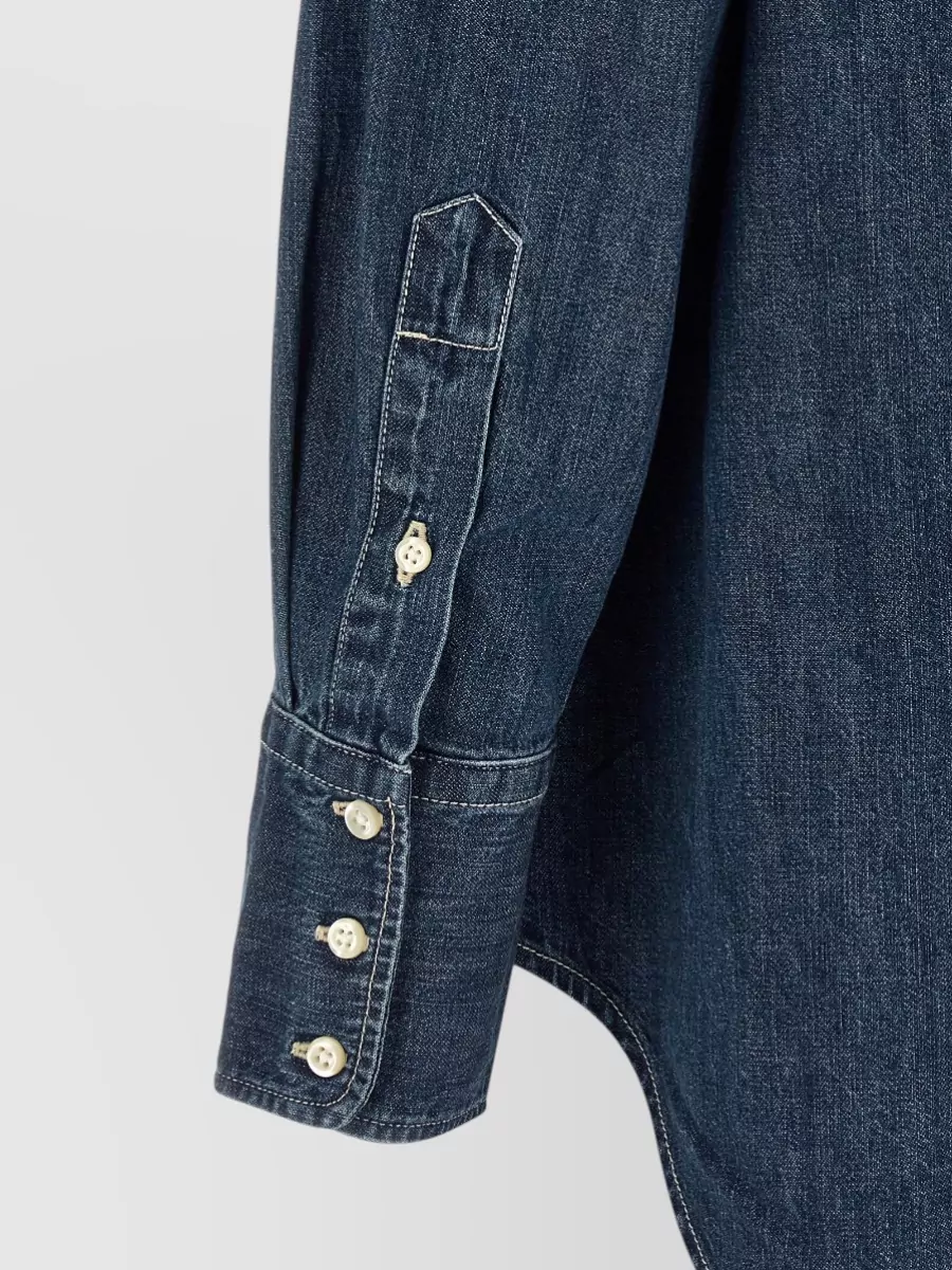 Polo Ralph Lauren Denim Asymmetric Long-Sleeve Shirt