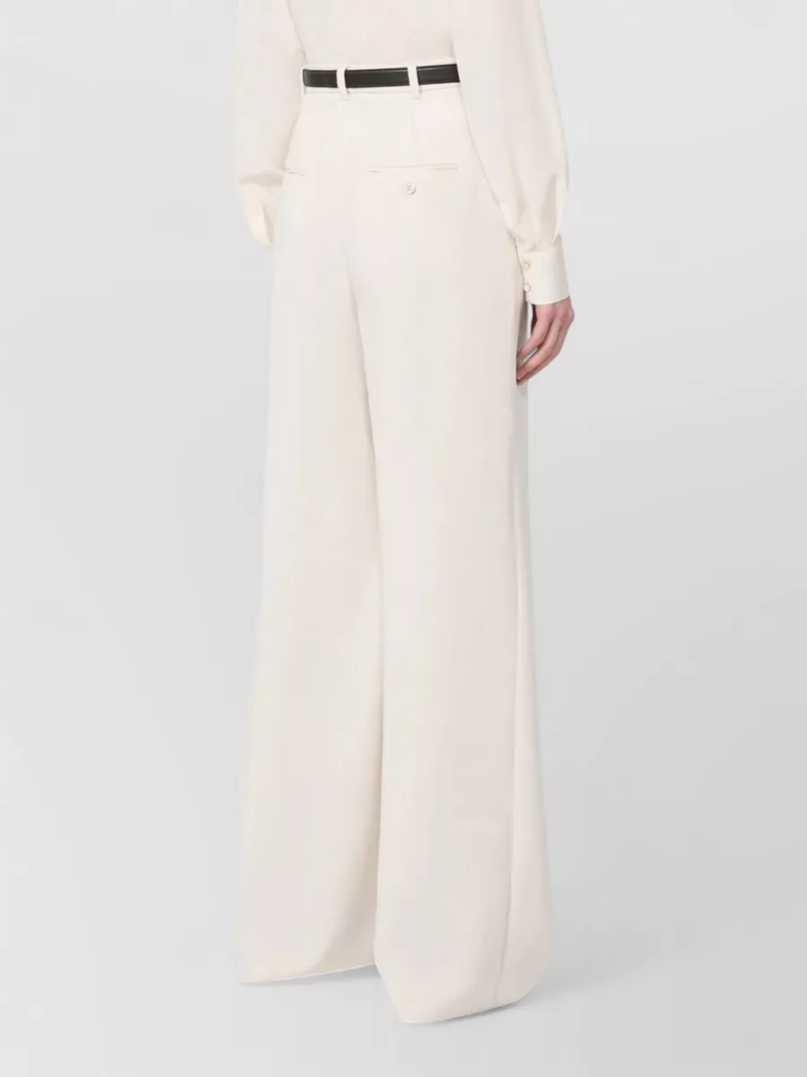 S Max Mara High Waist Wide Leg Trousers Belt Loops