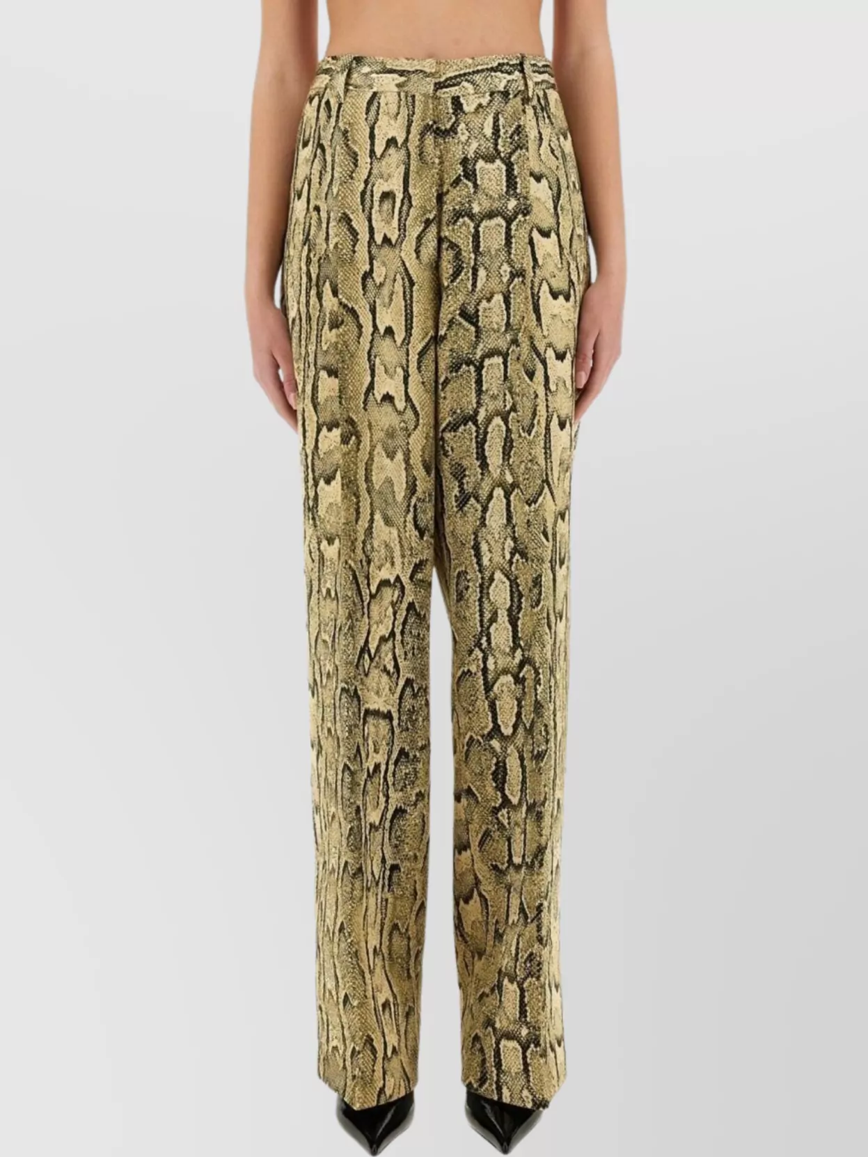 Dries Van Noten Wide Leg High Waist Animal Print Trousers In Animal Print