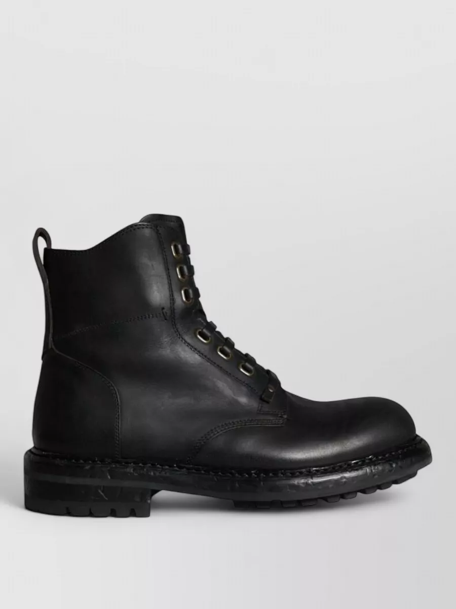 Dolce&Gabbana Leather Lace-Up Boots