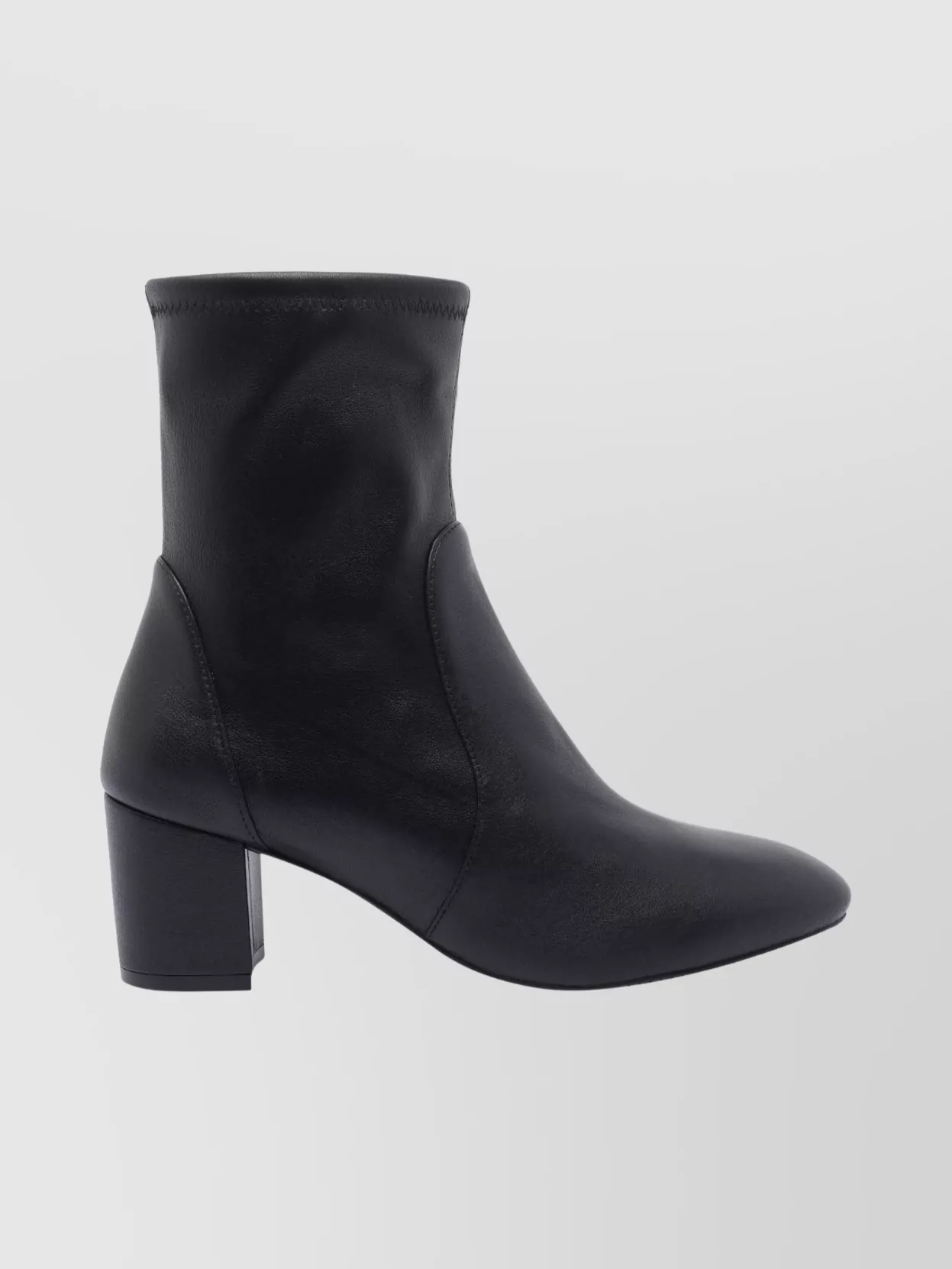 Stuart Weitzman Yuliana Stretch Leather Ankle Booties In Black