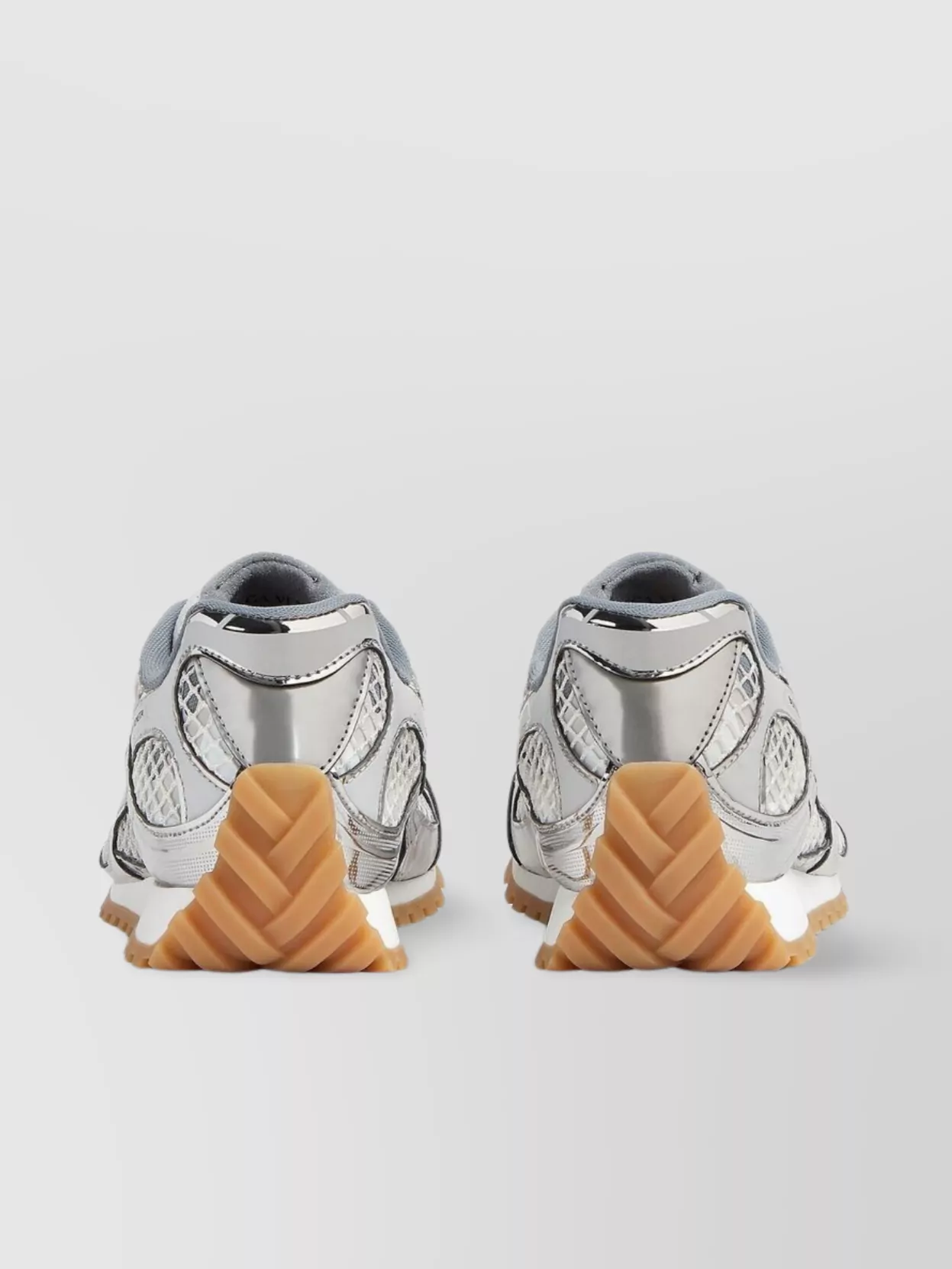Bottega Veneta Mesh Panel Reflective Rubber Sole Sneakers