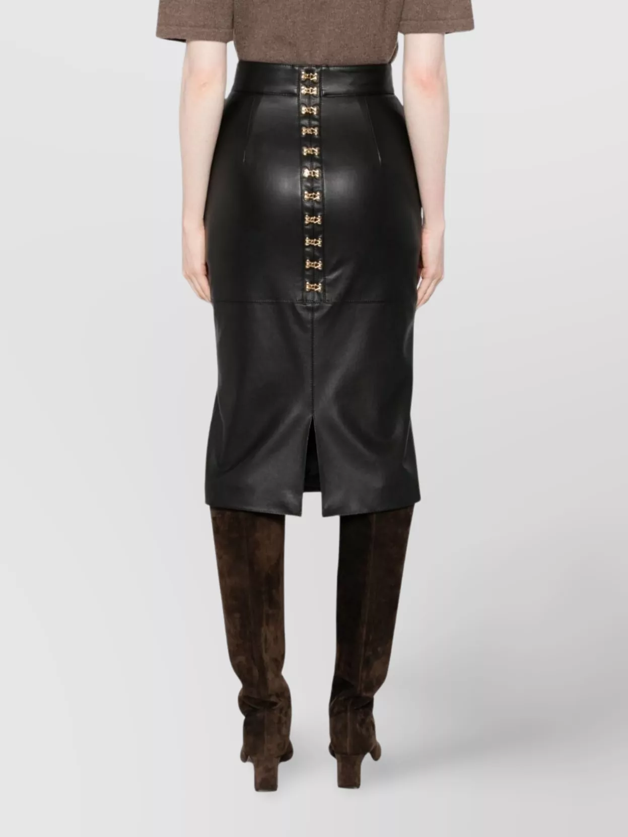 Elisabetta Franchi High Waist Pencil Skirt With Back Detail