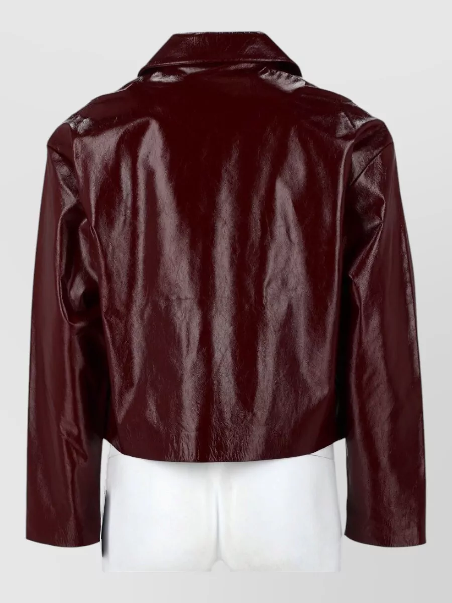Self-Portrait Leather Single-Breasted Coat