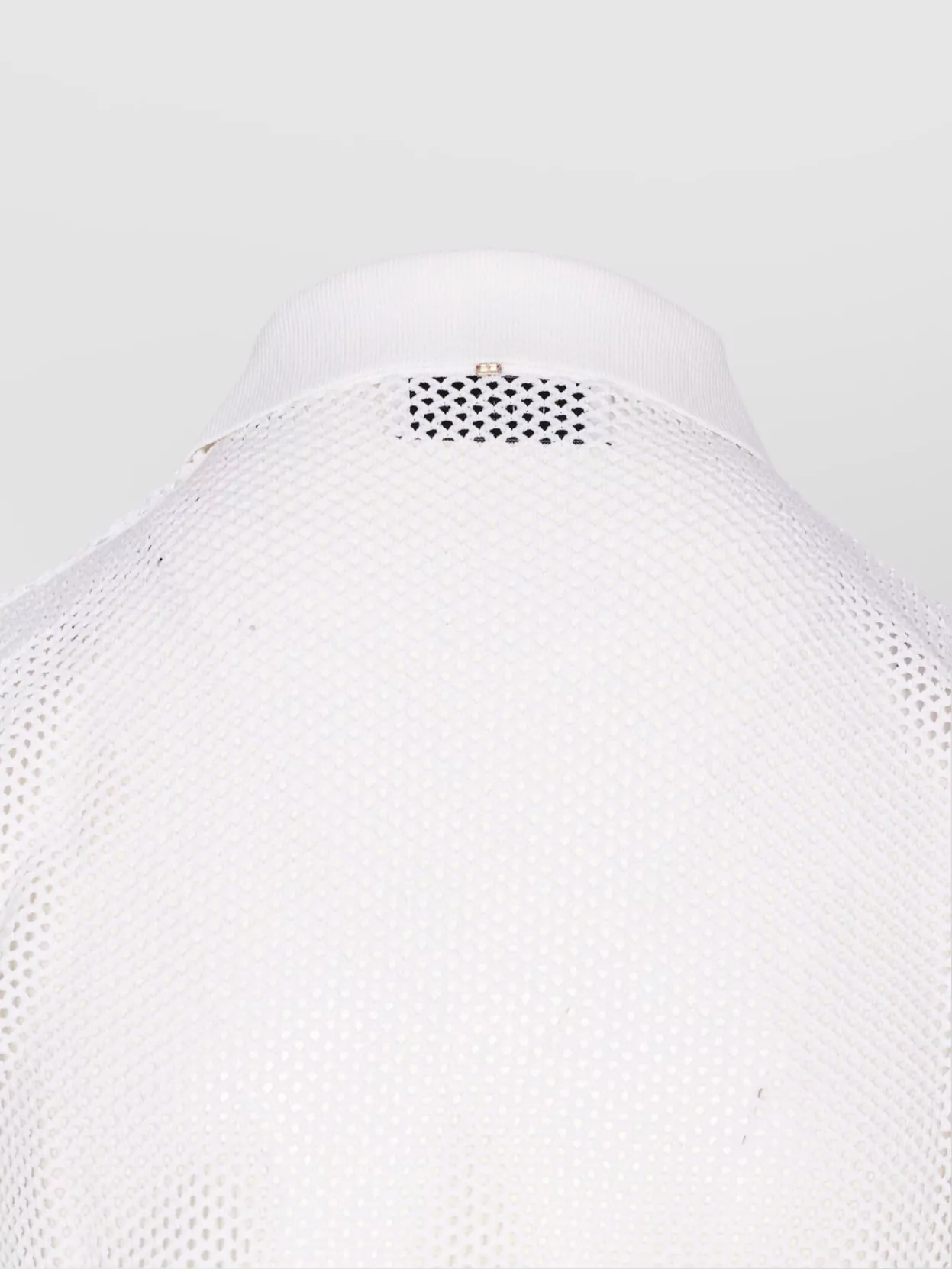 Sportmax Mesh Collared Top Button Placket In White