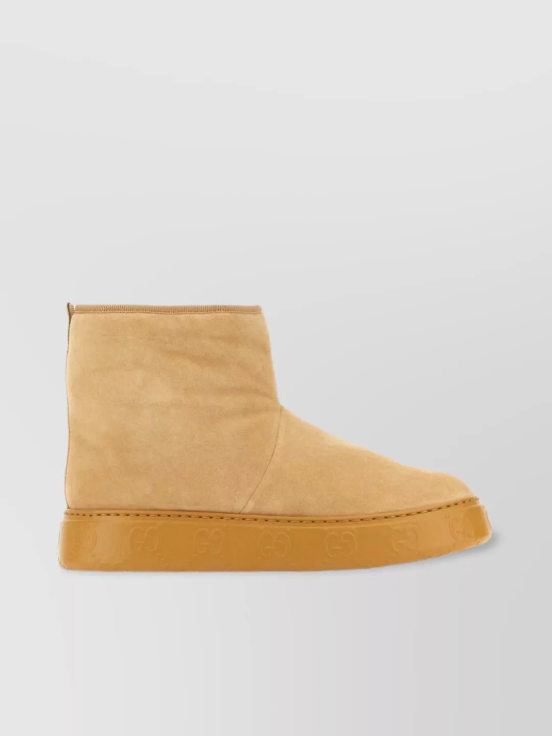 Shop Gucci Round Toe Suede Ankle Boots