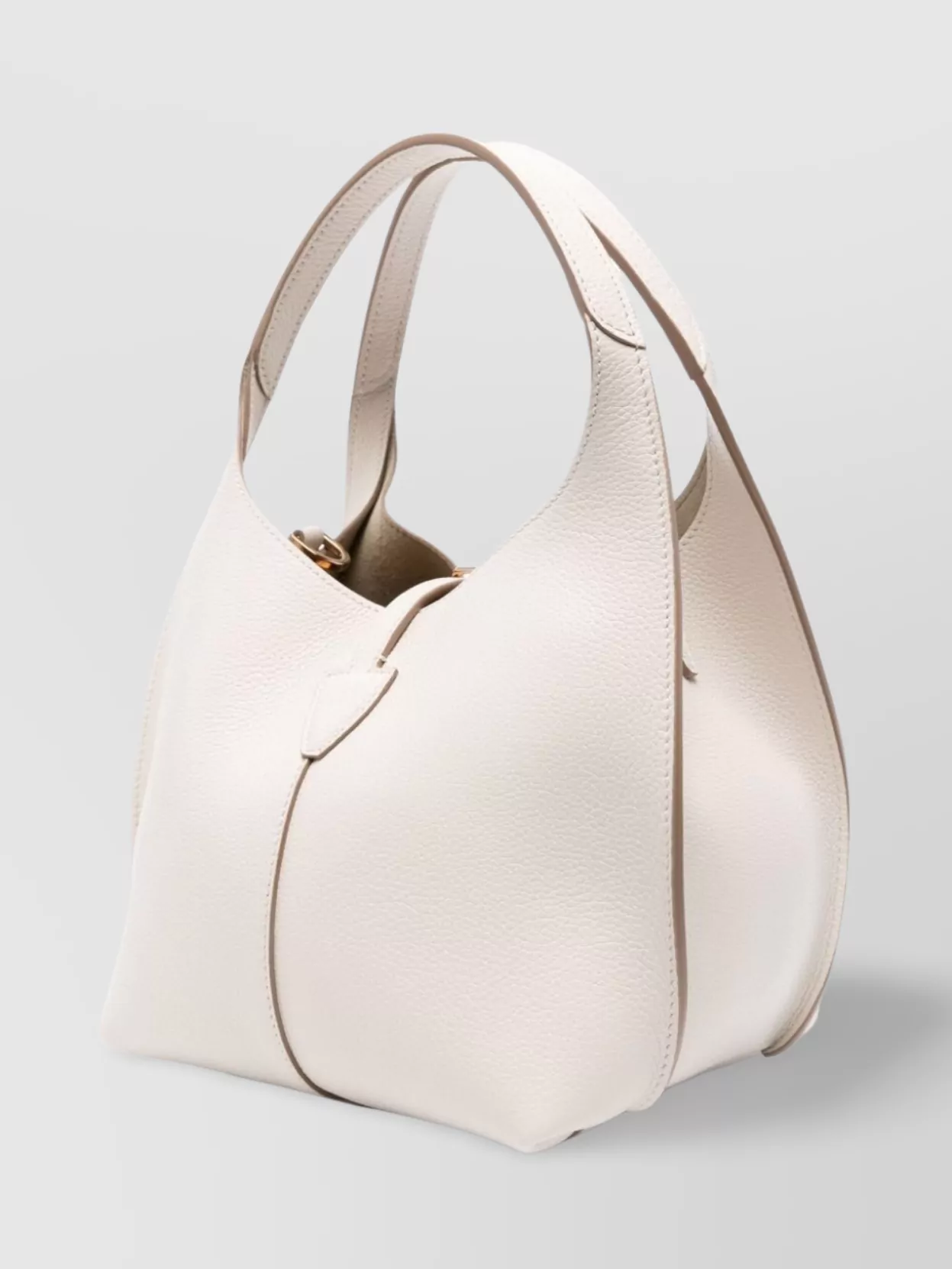 Tod's Mini Pebbled Leather Shoulder Bag With Top Handle In Neutrals