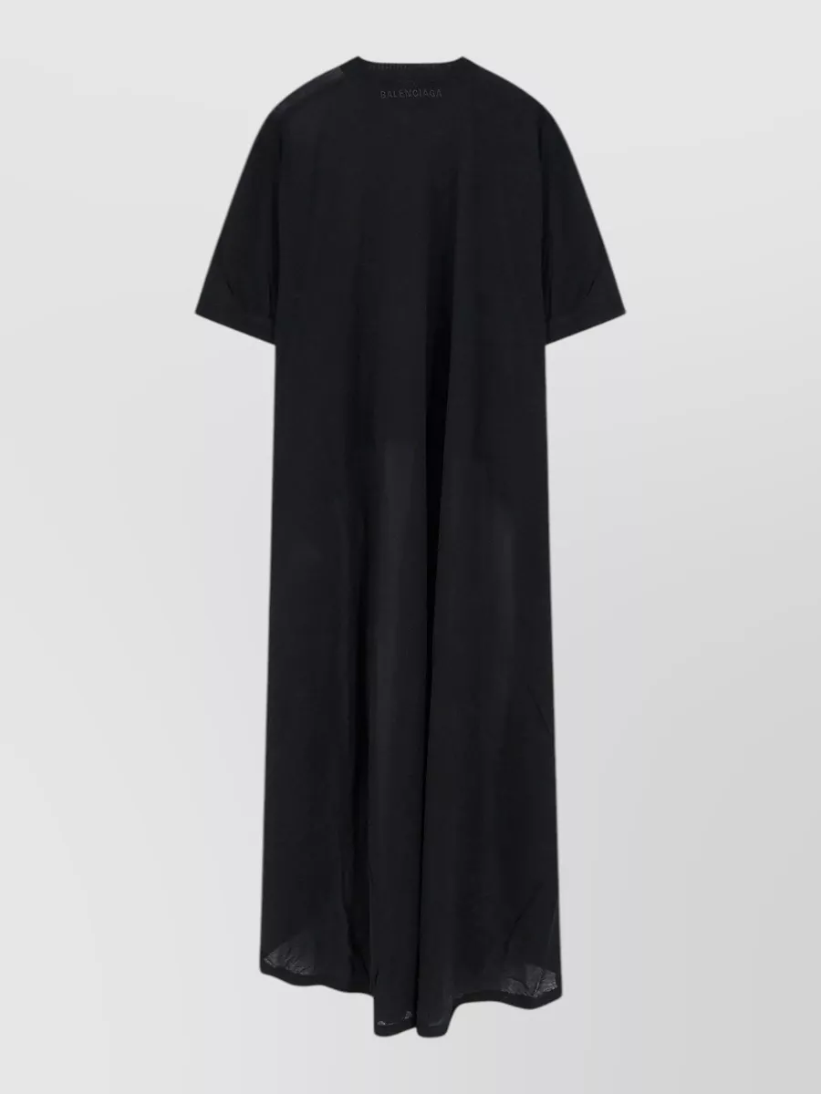 Balenciaga Cotton Jersey Asymmetric Maxi-Train T-Shirt Dress