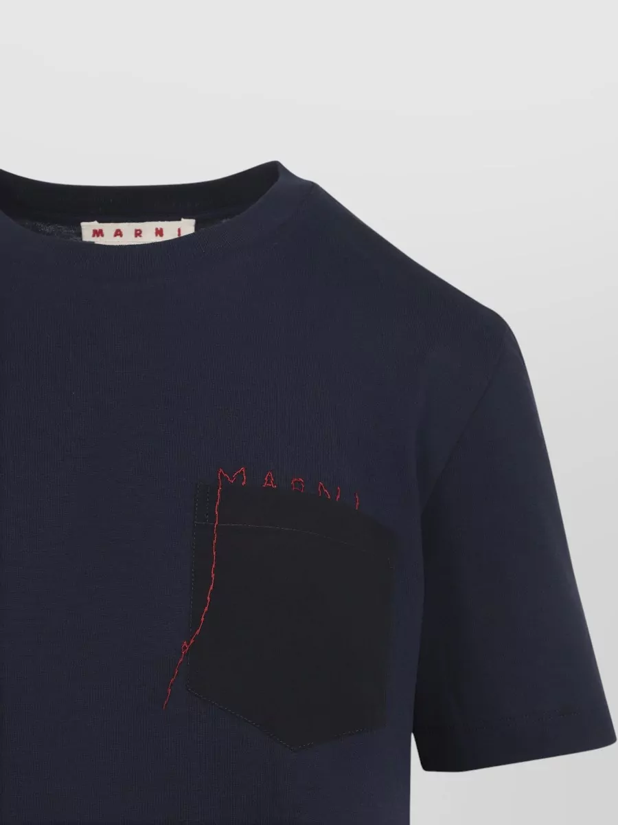Marni Short Sleeve Crew Neck Pocket T-Shirt