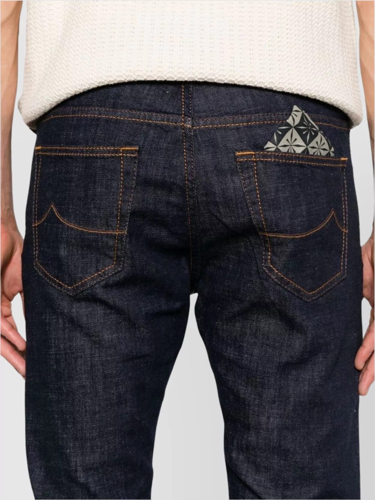 Jacob Cohen Denim Jeans With Straight Leg And Contrast Stitching