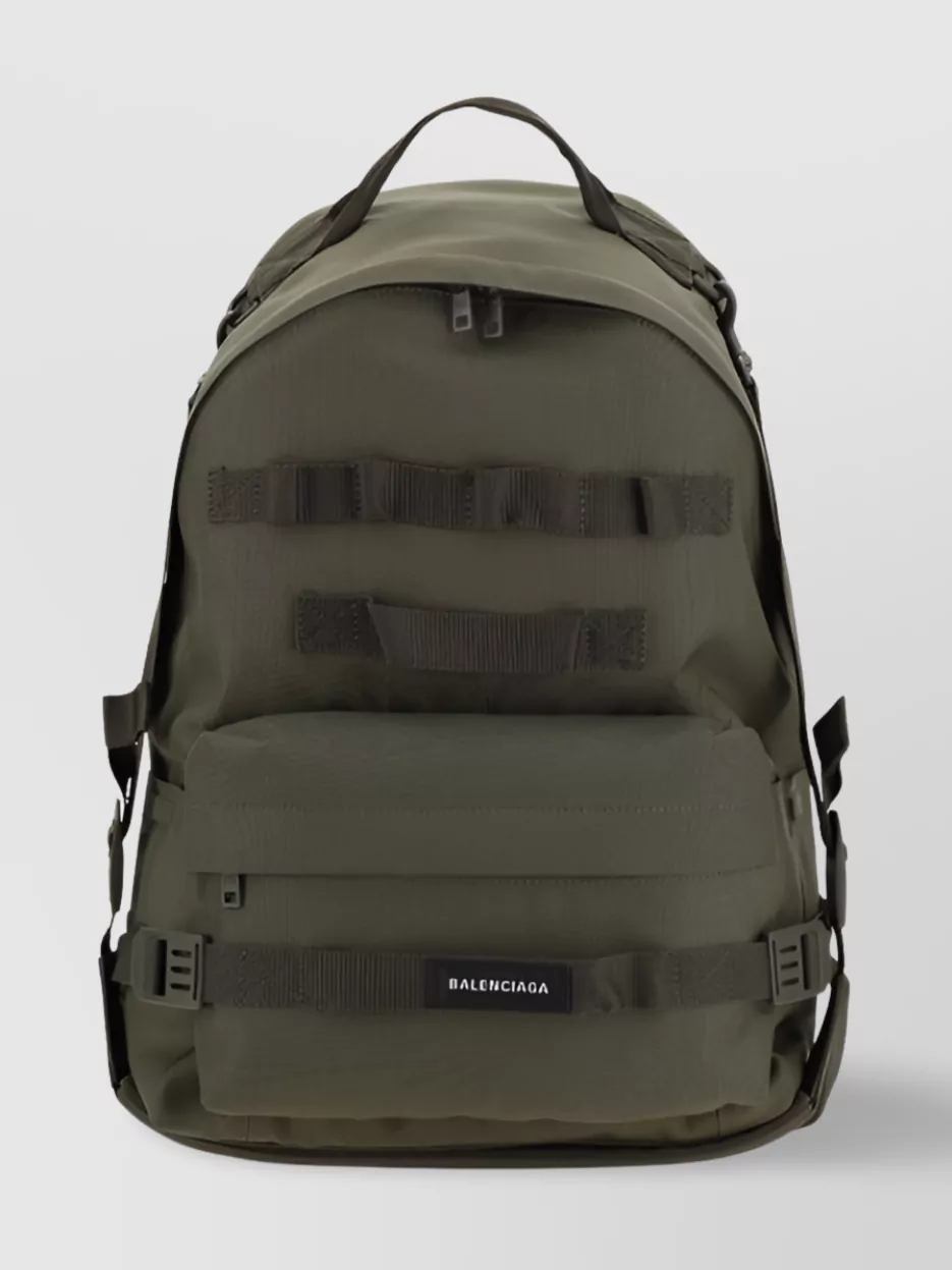 Shop Balenciaga Military Style Backpack Elastic Straps