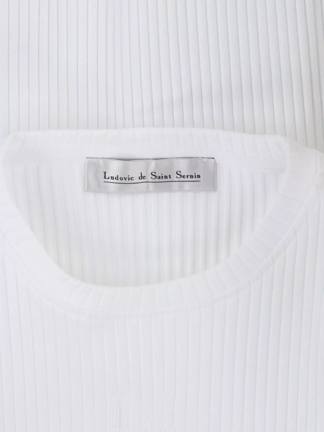 Ludovic De Saint Sernin Ribbed Texture Crew Neck Short Sleeves Dress