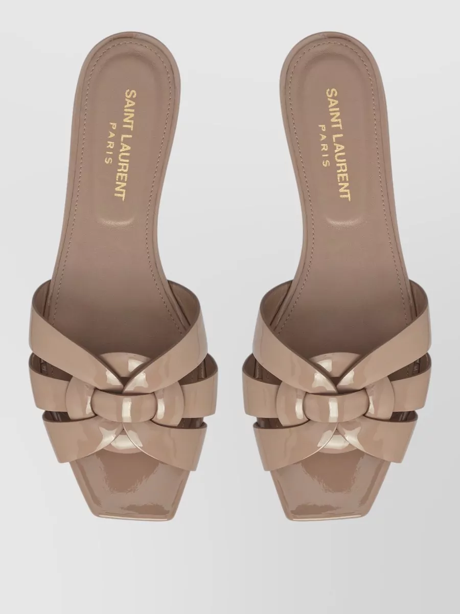 Saint Laurent Tribute Flat Mule Sandals Open Toe