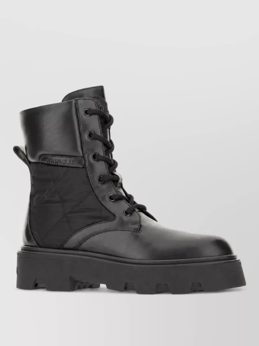 Moncler leather lace-up boots